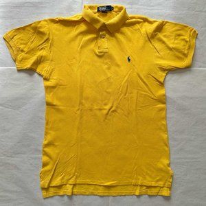 vintage 90s Polo Ralph Lauren YELLOW mesh cotton short sleeve Polo shirt L